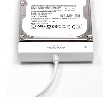 Axagon ADSA-1S Boîtier de disques de stockage Boîtier disque dur/SSD Blanc 2.5"