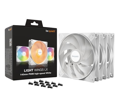 Lot de 3 Ventilateurs de boitier be quiet! Light Wings LX High Speed RGB - 14cm (Blanc)