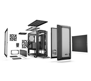 be quiet! Dark Base 701 Noir | Boîtier PC ARGB vitré, Mini ITX / Micro ATX / ATX / E-ATX / XL-ATX, 3 ventilateurs Silent Wings 4