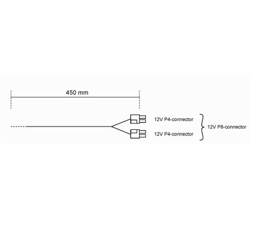 Cable Modulaire be quiet! CC-4420 - 1x P4+4 pour processeur (Noir)
