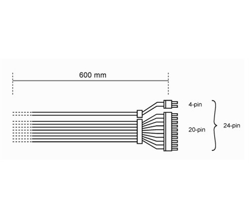 Cable Modulaire be quiet! CB-6620 - 1x 20+4 pins pour carte mère (Noir)