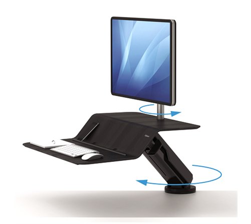 Station de travail Assis-Debout Fellowes Lotus RT - 1 écran (Noir)