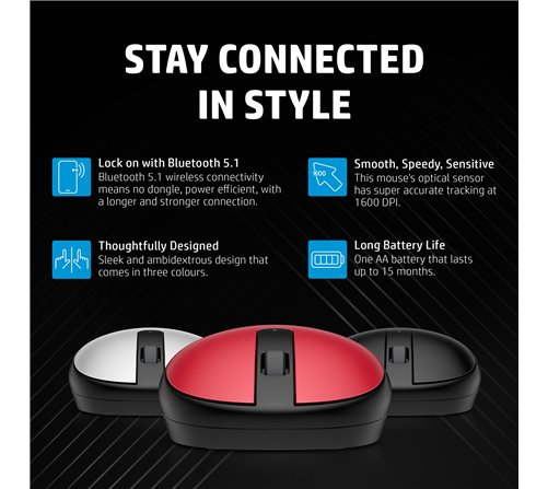 Souris sans fil Bluetooth HP 240 (Gris)
