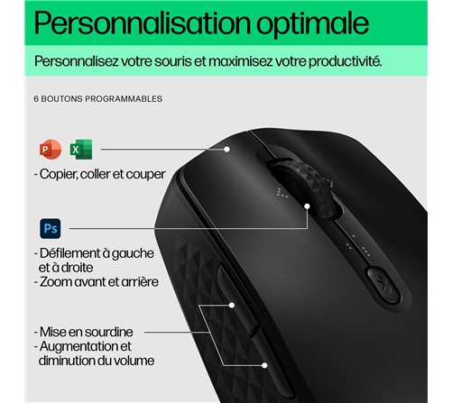 Souris sans fil Bluetooth Programmable HP 420 (Noir)
