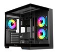 Boitier Moyen Tour ATX iTek Dark Cave DS RGB avec panneaux vitrés (Noir)