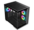 Boitier Moyen Tour ATX iTek Dark Cave DS RGB avec panneaux vitrés (Noir)