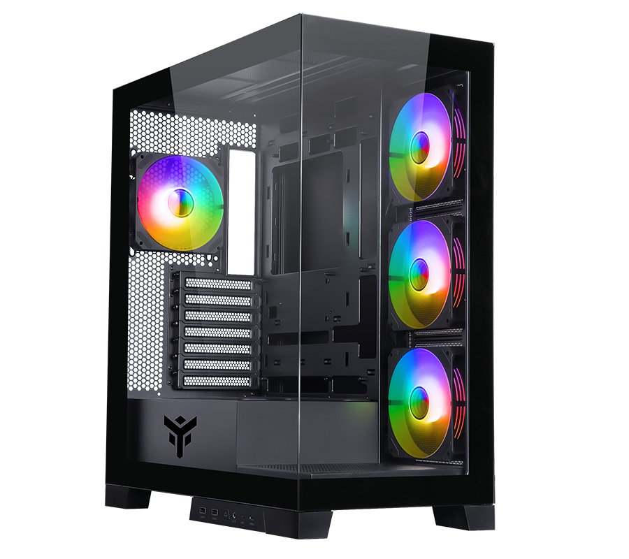 Boitier Moyen Tour ATX iTek Showbui 45 RGB avec panneaux vitrés (Noir)