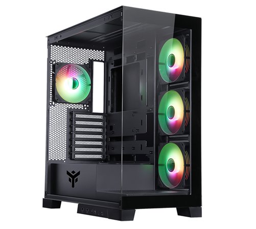 Boitier Moyen Tour ATX iTek Showbui 45 RGB avec panneaux vitrés (Noir)