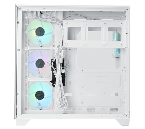 Boitier Moyen Tour ATX iTek Dark Cave Pano RGB avec panneaux vitrés (Blanc)