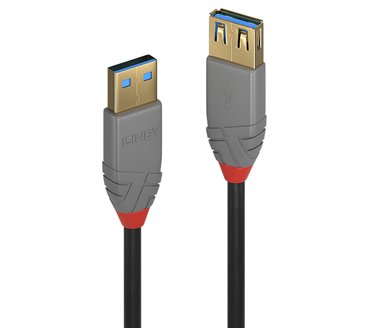 Lindy Rallonge USB 3.2 type A, 5Gbit/s, Anthra Line, 2m