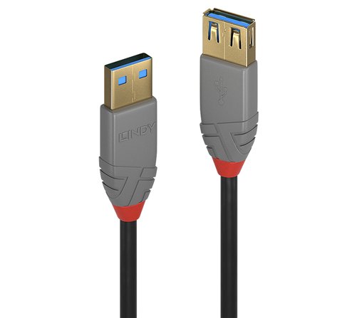 Lindy Rallonge USB 3.2 type A, 5Gbit/s, Anthra Line, 2m