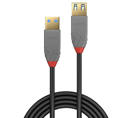 Rallonge USB 3.0 Lindy 2m M/F (Gris)