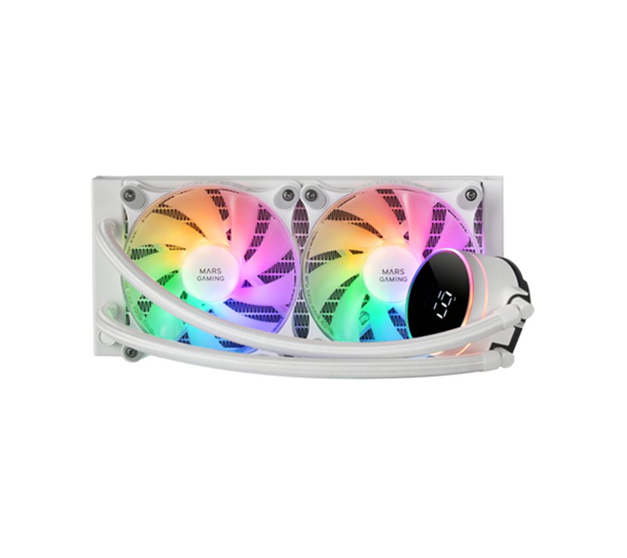 Kit Watercooling AIO Mars Gaming ML-LCD RGB - 240mm (Blanc)