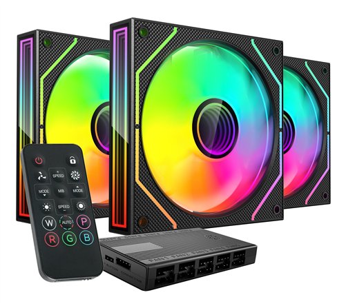 Mars Gaming MF3DPROKIT système de refroidissement d’ordinateur Boitier PC Ventilateur 12 cm Noir