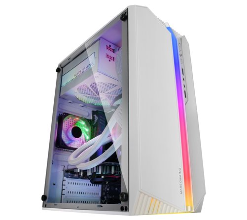 Boitier Mini Tour Micro ATX Mars Gaming MC-S1 RGB avec panneau vitré (Blanc)