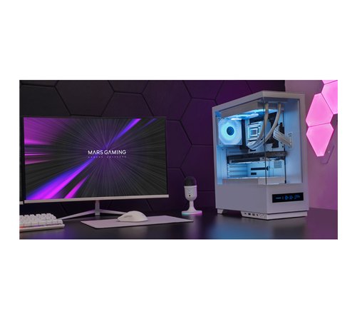 Boitier Moyen Tour ATX Mars Gaming MC-Pulsar avec panneaux vitrés (Blanc)