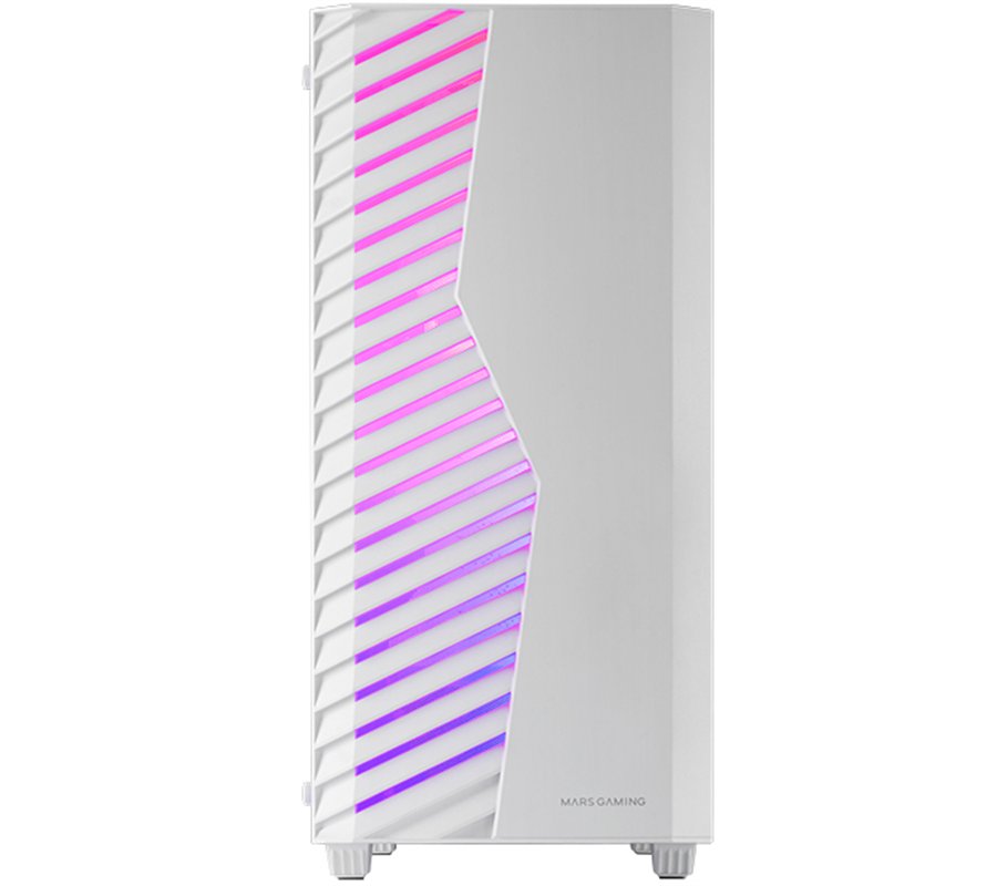 Boitier Moyen Tour ATX Mars Gaming MC-Volt RGB avec panneau vitré (Blanc)