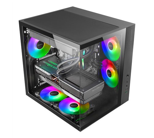 Boitier Moyen Tour ATX Mars Gaming MCV-One avec panneaux vitrés (Noir)