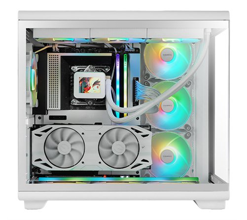 Boitier Moyen Tour ATX Mars Gaming MC-Rev RGB avec panneaux vitrés (Blanc)