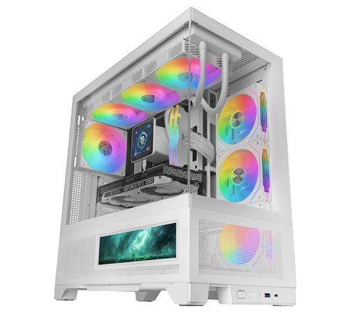 Mars Gaming MCLCDXW unité centrale Midi Tower Blanc