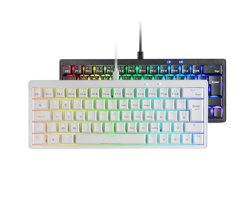 Clavier Gamer mécanique (Blue Switch) Mars Gaming MKMiniPro TKL RGB (Blanc)