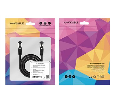 Câble/Cordon réseau RJ45 Nanocable Catégorie 8 SSTP (S/FTP) 5m (Noir)