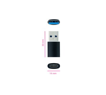 Adaptateur Nanocable USB-A/C 3.1 (Noir)