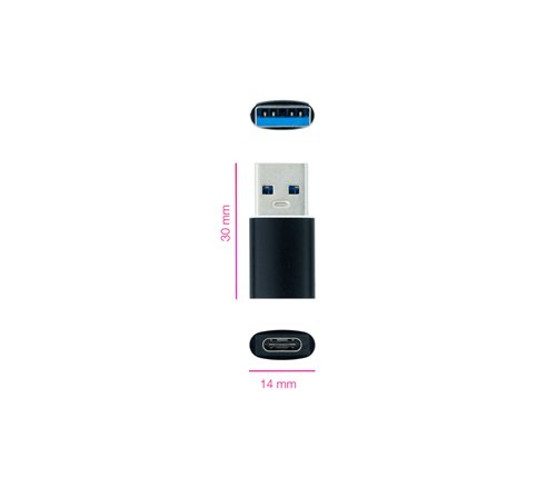 Adaptateur Nanocable USB-A/C 3.1 (Noir)