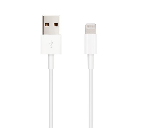 Câble Nanocable USB-A - Lightning M/M 1m (Blanc)