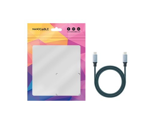Câble Nanocable USB-C 3.2 M/M 1m 100W (Gris)