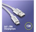 Cable NGS Zyro USB-A/C M/M 1m 15W (Blanc)