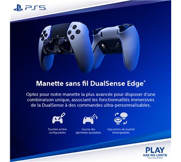 Manette de jeu sans fil Playstation 5 Sony DualSense pour PS5 (Bleu)