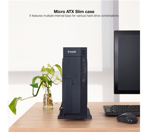 Boitier Mini Tour Micro ATX TooQ TQC-3008U3C + Alimentation 500W (Noir)