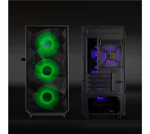 Boitier Mini Tour Micro ATX TooQ Seizure TQGCC901-B RGB avec panneau vitré (Noir)