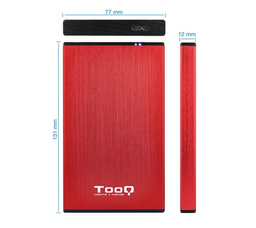 Boitier externe USB 3.1 TooQ TQE-2527 - S-ATA 2,5" (Rouge)
