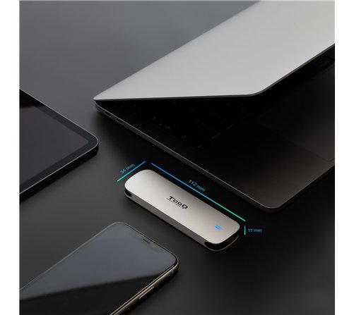 Boitier externe USB-C 3.1 Tooq TQE-2202 - S-ATA M.2 Type 2280 (Argent)