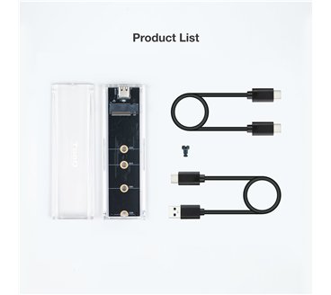Boitier externe USB-C 3.2 Tooq TQE-2200 - M.2 NVMe Type 2280 (Transparent)