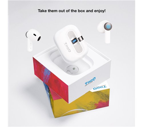 Ecouteurs sans fil Bluetooth TooQ Bender (Blanc)