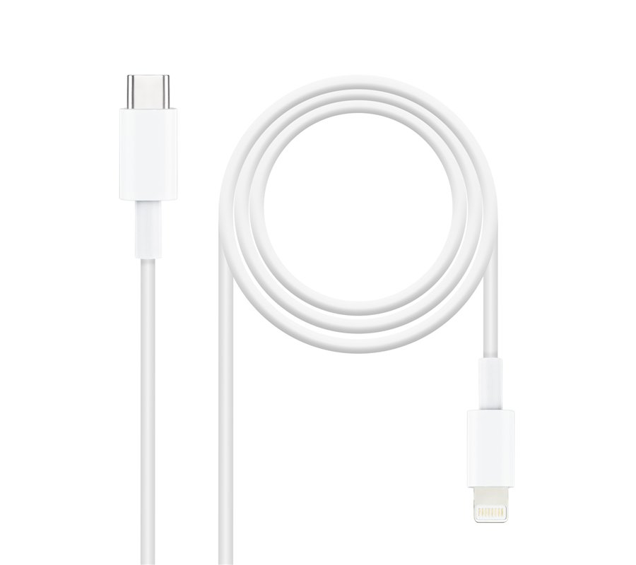Câble Nanocable USB-C - Lightning M/M 2m (Blanc)