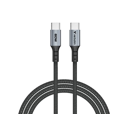 Câble USB-C Verbatim Sync & Charge 1,2m M/M 60W (Gris/Noir)