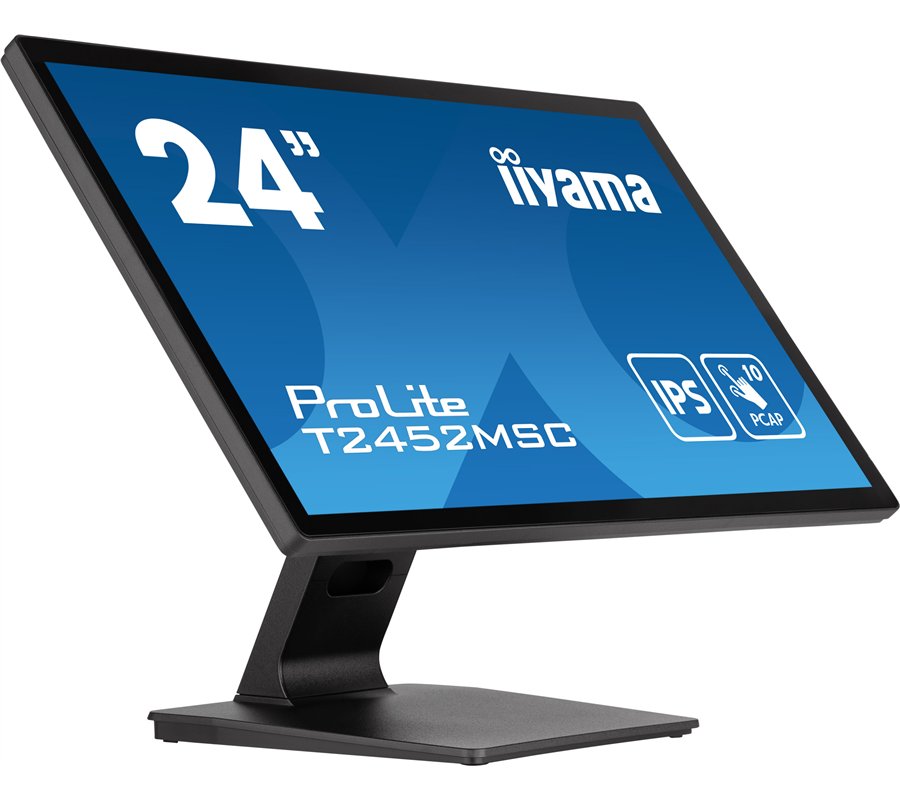Ecran IIYAMA 23,8" Noir Tactile PCAP conceptions en verre sans cadre IPS 10points 1920x1080 14ms 360cd/m² 1xDisplayport 1xHDMI 2