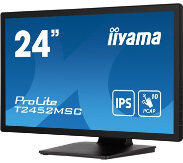 iiyama ProLite T2452MSC-B1 écran plat de PC 60,5 cm (23.8") 1920 x 1080 pixels Full HD LCD Écran tactile Multi-utilisateur Noir