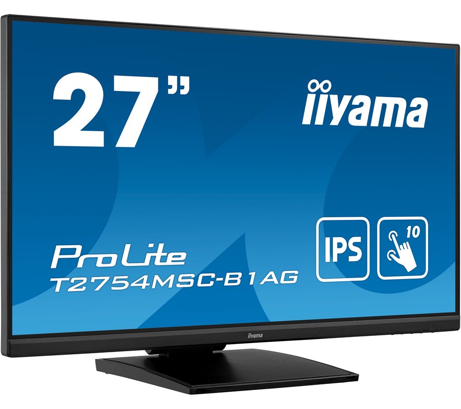 Ecran IIYAMA 27" Tactile PCAP dalle IPS 10 points 4ms 1920x1080 VGA HDMI HPs2x2W 300cd/m² USB 3.0-Hub verre avec revêtement AG c