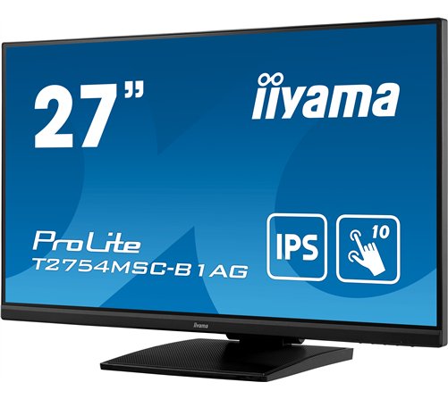 Ecran IIYAMA 27" Tactile PCAP dalle IPS 10 points 4ms 1920x1080 VGA HDMI HPs2x2W 300cd/m² USB 3.0-Hub verre avec revêtement AG c