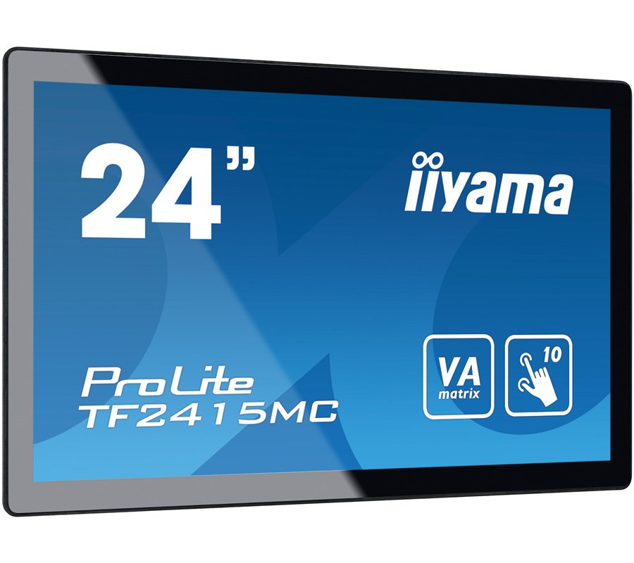 ECRAN IIYAMA23,8" Open Frame Tactil Noir PCAP 10pts 16:9 1920x1080 USB VGA HDMI Display Port 315cd/m² 16ms Pays/Portrait TF2415M