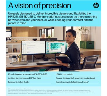HP E-Series E27k G5 4K USB-C Monitor computer monitor
