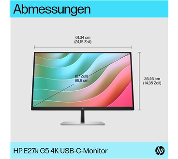 HP E-Series E27k G5 4K USB-C Monitor computer monitor
