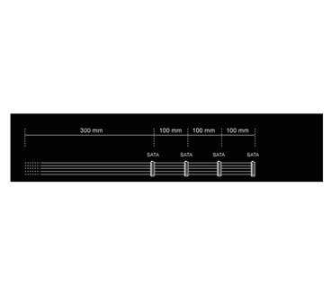 Cable Modulaire be quiet! CS-3640 - 4x S-ATA (Noir)