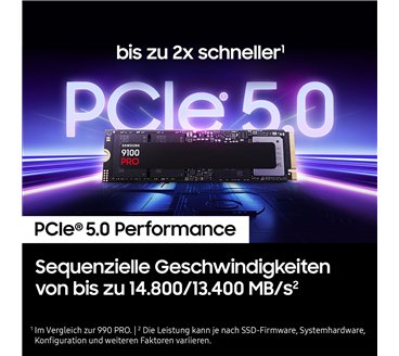 SSD SAMSUNG SERIE 9100 PRO M.2 4To 2280 PCIe 5.0 x 4 NVMe 2.0 Lecture 14800 Mo/s Ecriture 13400 Mo/s  MZ-VAP4T0BW