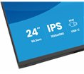 Ecran IIYAMA 24'' Ultra mince Noir IPS 1920x1080 100Hz 1ms 350cd/m² HDMI DP USB-C dock USB-C 4xUSB Haut-parleurs 15cm pied régla